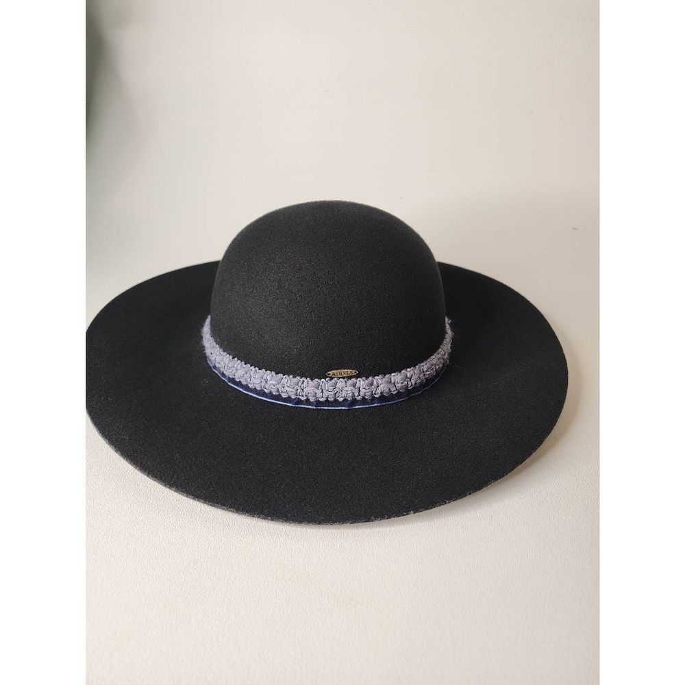 Adora black wool floppy hat